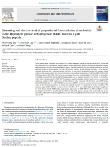 156. Biosensing and electrochemical properties of flavin adenine dinucleotide (FAD)-Dependent glucose dehydrogenase (GDH) fused to a gold binding peptide