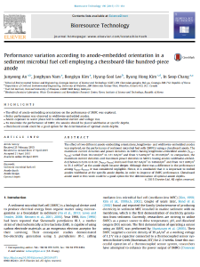 117. Performance variation according to anode-embedded orientation in a sediment microbial fuel cell employing a chessboard-like hundred-piece anode